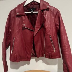 Leather maroon jacket
